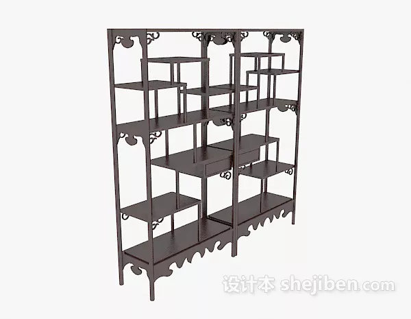 Indochina Cabinet Dark Wood 3d model