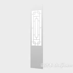 Classic Chinese Door Wood Frame 3d model