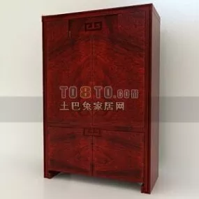 Classic Chinese Shoe Cabinet 3d model