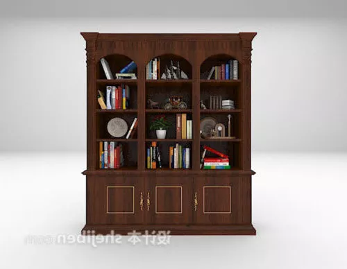 Rack With Books, Cup Shape Shelf 3d model