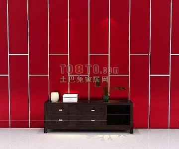Dressing Table With Circle Mirror 3d model