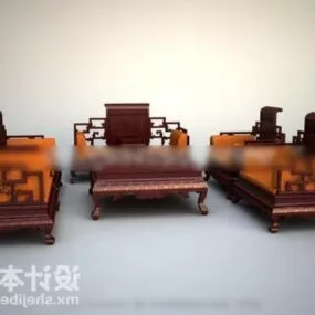 Classic Chinese Furniture With Sofa And Chair 3d model