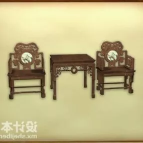 Classic Antique Chair Table Furniture 3d model