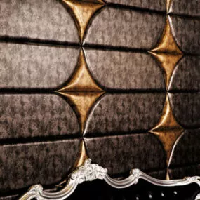 Classic Sofa With Leather Background Wall 3d model