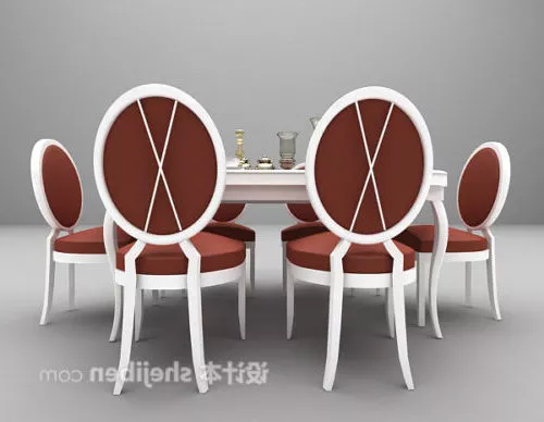 Classic Dinning Table And Chair 3d model Classic Dinning Table And Chair 3d model