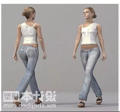 Girl Character With Earring 3d model