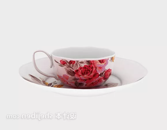 Paper Cup With Label 3d model
