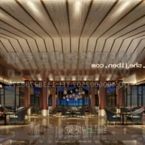 Coffee Shop Hotel Interior 3d model