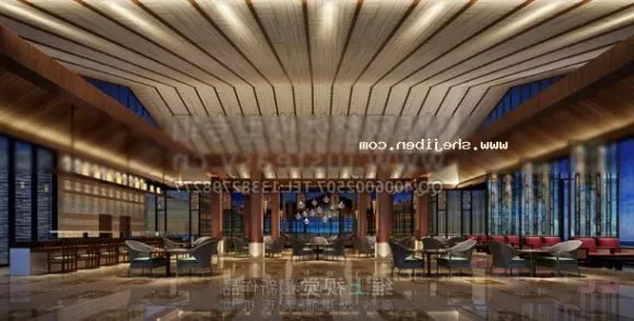 Coffee Shop Hotel Interior 3d model Coffee Shop Hotel Interior 3d model
