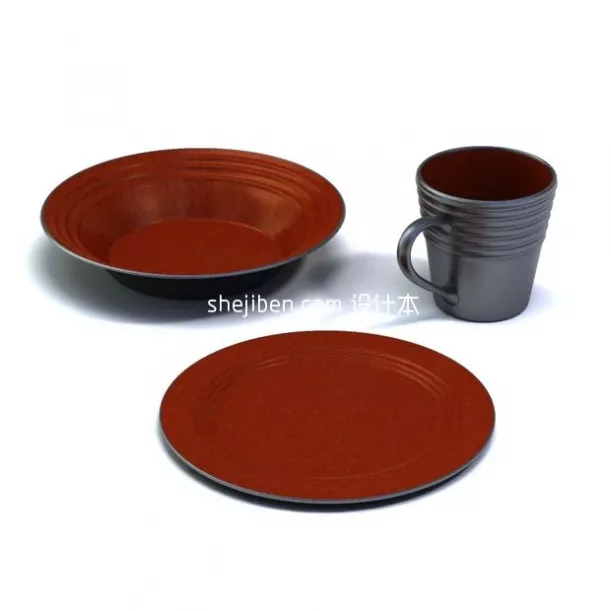 Plastic Cups Stack 3d model