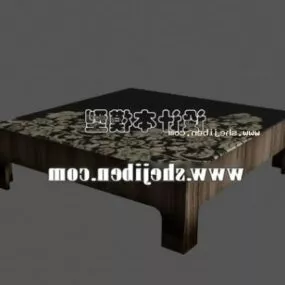 Coffee Table Walnut Wood 3d model