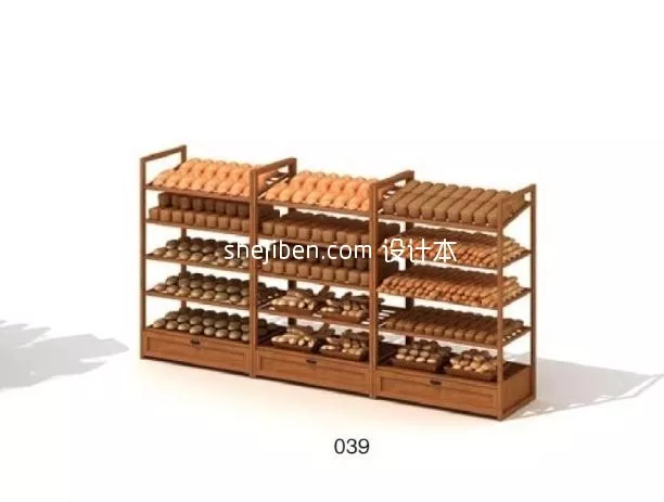 Rack Shelf Furniture On Iron Stand 3d model