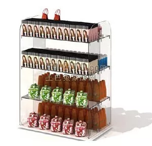 Wood Shelf Two Storey 3d model