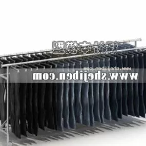 Mall Clothes Shelf Furniture 3d model