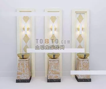 Showcase With Decorative Shelf Desk 3d model Showcase With Decorative Shelf Desk 3d model