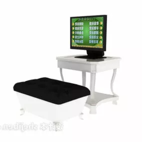 Antique Small Computer Table 3d model