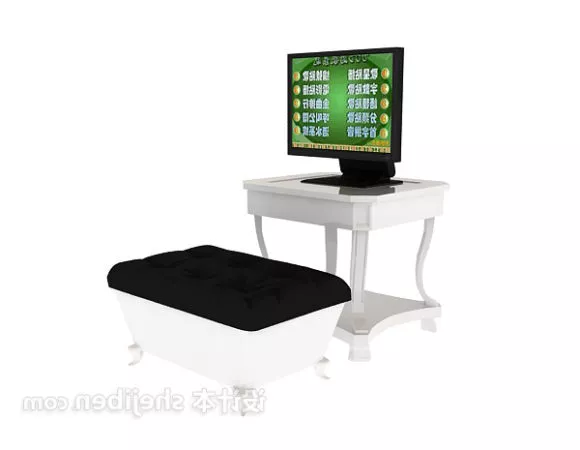 Antique Small Computer Table 3d model Antique Small Computer Table 3d model