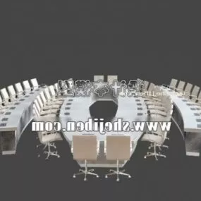Large Conference Table And Chair Furniture 3d model
