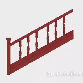 Corner Wood Staircase 3d model