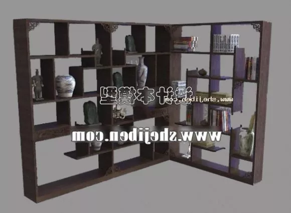 Simple Horizontal Shelf With Drawer 3d model