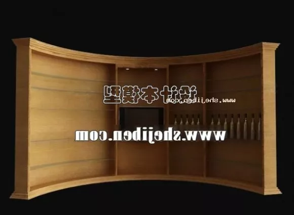 Corner Wine Cabinet Curved Shape 3d model Corner Wine Cabinet Curved Shape 3d model