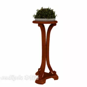Corridor Flower Rack Wood Material 3d model
