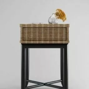 Country Style Bedside Table 3d model