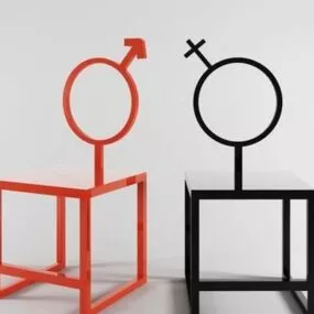 Couple Chair Minimalist Style 3d model