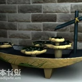 Courtyard Water Fountain Decoration 3d model