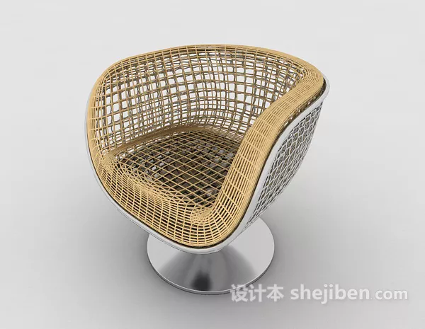 Curved Seat Wooden Material 3d model