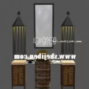 Creative Hand Washing Furniture With Lamp Decorative 3d model