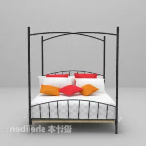 Cross Frame Poster Bed 3d model