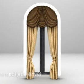 Window Curtain With Frame 3d model