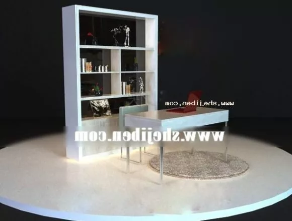 Minimalist Bookcase With Table 3d model Minimalist Bookcase With Table 3d model