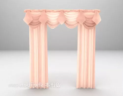 Curtain Curved Wrinkled 3d model
