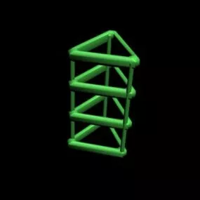 Cyan Shoes Rack 3d model