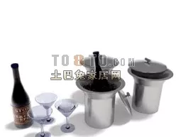 Kitchen Accessories Chrome Utensil 3d model