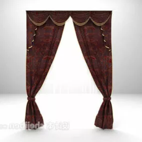 Velvet European Curtain 3d model