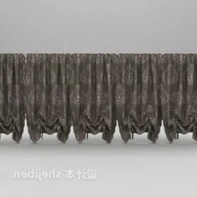 Dark Fabric European Curtain 3d model