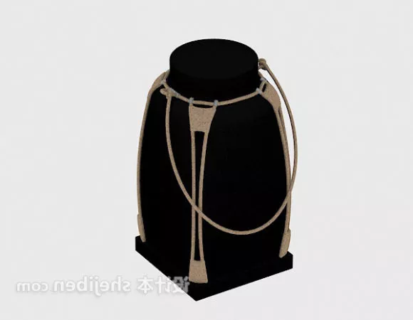 Glass Bottle With Wooden Cap 3d model