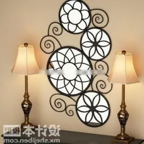 Wall Decoration With Table Lamp 3d model