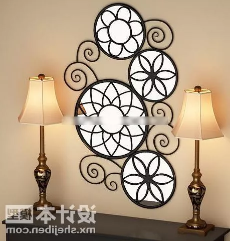 Wall Decoration With Table Lamp 3d model Wall Decoration With Table Lamp 3d model