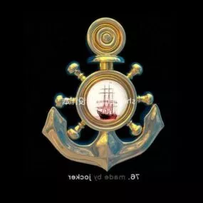 Decorative Anchor Photo Frame 3d model