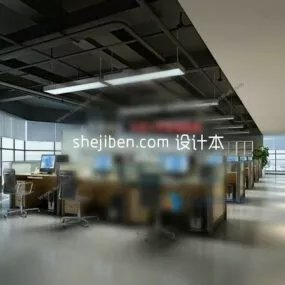 Office Space Interior Design 3d model