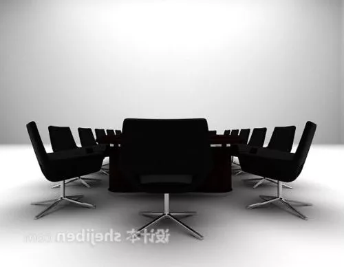 Meeting Desk With Chairs 3d model Meeting Desk With Chairs 3d model