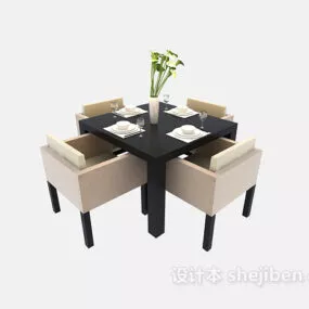 Dinning Coffee Table Chairs 3d model