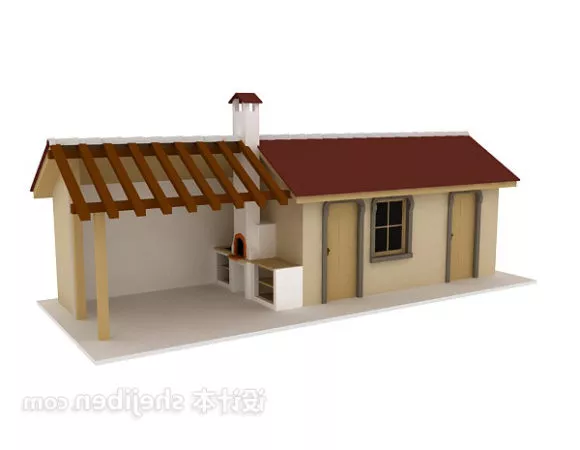 Twon House With Chimney 3d model Twon House With Chimney 3d model