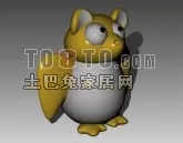 Plastic Owl Doll Toy 3d model