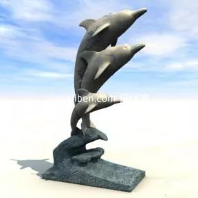 Dolphin Statue Sculpture 3d model