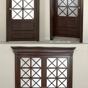 Antique Wooden Cabinet 3d model